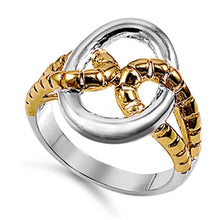 Load image into Gallery viewer, Sterling Silver Rhodium Plated Two Tone Plain RingsAnd Face Height 18mmAnd Band Width 3mm