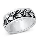 Sterling Silver Oxidized Spinner Ring