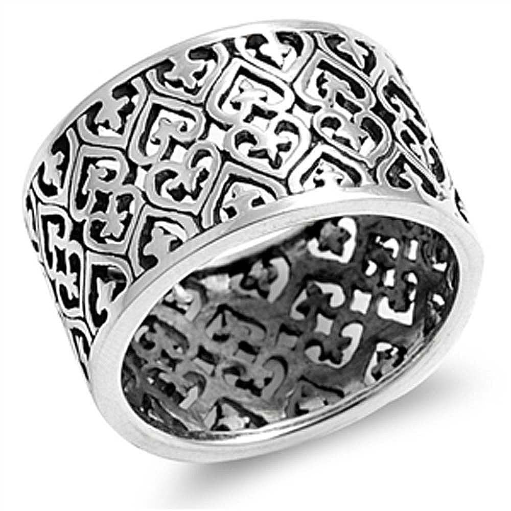 Sterling Silver Heart Shaped Plain RingsAnd Band Width 13mm
