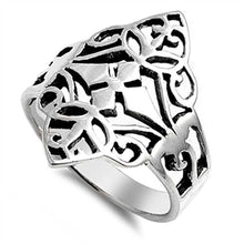 Load image into Gallery viewer, Sterling Silver Cross Design Plain RingsAnd Face Height 24mmAnd Band Width 4mm