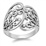 Sterling Silver Heart Flower Shaped Plain RingsAnd Face Height 21mm