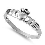 Sterling Silver Claddagh Shaped Plain RingsAnd Face Height 7mm