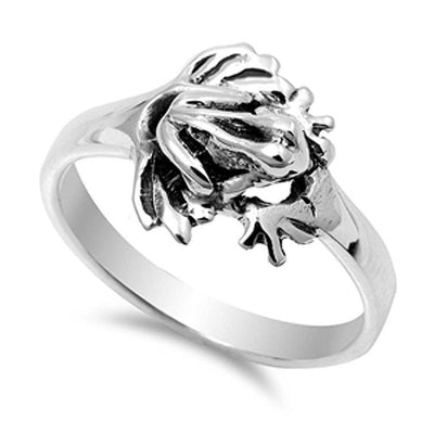 Sterling Silver Frog Shaped Plain RingsAnd Face Height 13mm