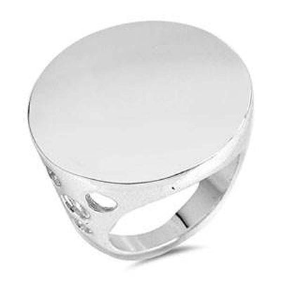 Sterling Silver Flat Round Hallow Shaped Plain RingsAnd Face Height 27mmAnd Band Width 4mmAnd Weight 13.5grams
