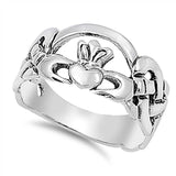 Sterling Silver Claddagh Shaped Plain RingsAnd Face Height 10mm