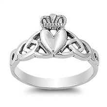 Load image into Gallery viewer, Sterling Silver Claddagh Shaped Plain RingsAnd Face Height 11mm