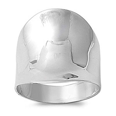 Sterling Silver Concave Band Plain RingsAnd Face Height 22mm