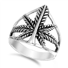 Load image into Gallery viewer, Sterling Silver Leaf Shaped Plain RingsAnd Face Height 19mm