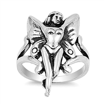 Sterling Silver Angel Shaped Plain RingsAnd Face Height 29mm