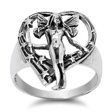 Load image into Gallery viewer, Sterling Silver Fairy Shaped Plain RingsAnd Face Height 23mm