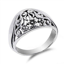 Load image into Gallery viewer, Sterling Silver Plumeria Shaped Plain RingsAnd Face Height 12mm