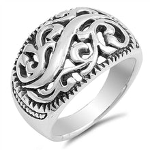 Load image into Gallery viewer, Sterling Silver Leaf Shaped Plain RingsAnd Face Height 14mmAnd Band Width 4mm