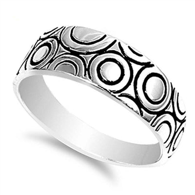 Sterling Silver Rounds Shaped Plain RingsAnd Face Height 7mmAnd Weight 6grams