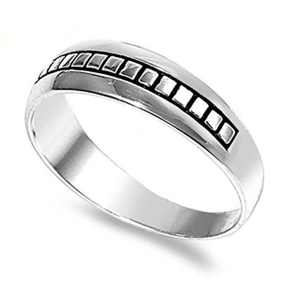 Sterling Silver Spinner Shaped Plain RingsAnd Face Height 6mmAnd Band Width 3mm