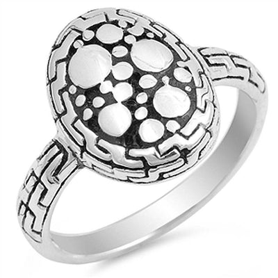 Sterling Silver Bali Shaped Plain RingsAnd Face Height 15mmAnd Band Width 2mm