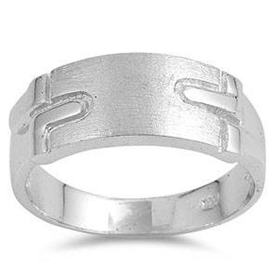 Sterling Silver Cross Shaped Plain RingsAndBand Width 5mm