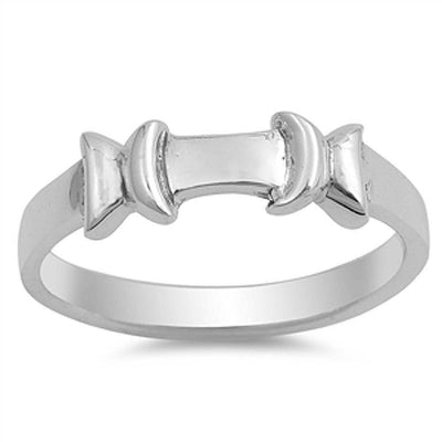 Sterling Silver Satin Finish Belt Shaped Plain RingsAnd Face Height 5mmAnd Band Width 3mm