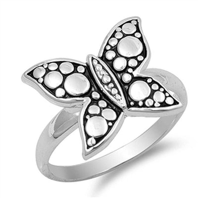Sterling Silver Butterfly Shaped Plain RingsAnd Face Height 15mm