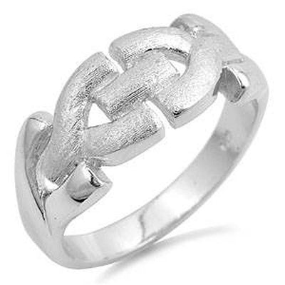 Sterling Silver Satin Finish Belt Shaped Plain RingsAnd Face Height 9mmAnd Band Width 3mm