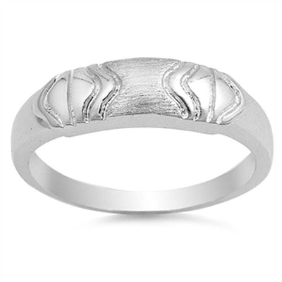 Sterling Silver Satin Celtic Shaped Plain RingsAnd Face Height 5mmAnd Band Width 2mm