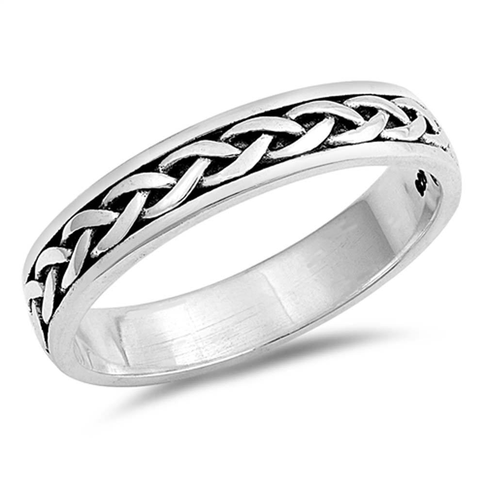 Sterling Silver Oxidize Infinity Plain RingsAnd Band Width 5mm