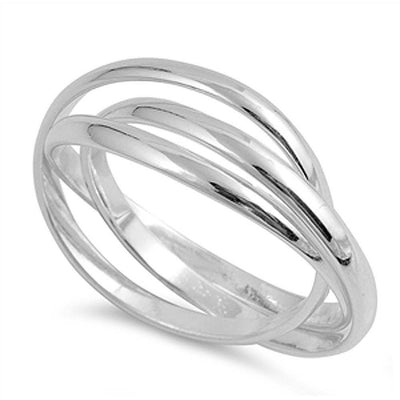 Sterling Silver Fashion Multi-Band Ring with Band Width of 2MM