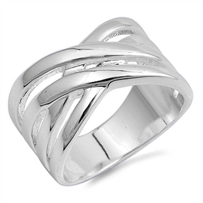 Sterling Silver Infinity Shaped Plain RingsAnd Face Height 12mm