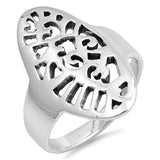 Sterling Silver Celtic Shaped Plain RingsAnd Face Height 23mmAnd Band Width 4mm