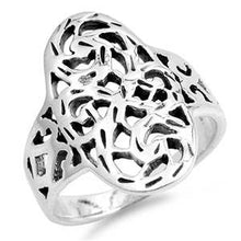 Load image into Gallery viewer, Sterling Silver Celtic Shaped Plain RingsAnd Face Height 22mmAnd Band Width 5mmAnd Weight 7.4grams