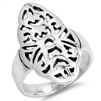 Sterling Silver Celtic Design Plain RingsAnd Face Height 25mmAnd Band Width 5mm