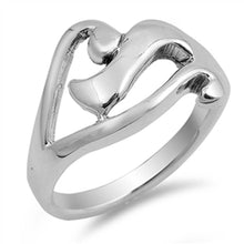 Load image into Gallery viewer, Sterling Silver Heart Shaped Plain RingsAnd Face Height 12mmAnd Band Width 3mm