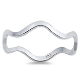 Sterling Silver Waves Shaped Plain RingsAnd Band Width 5mm
