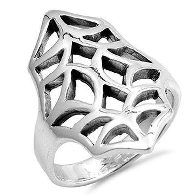 Sterling Silver Oxidized Celtic Shaped Plain RingsAnd Band Width 3mmAnd Face Height 24mm