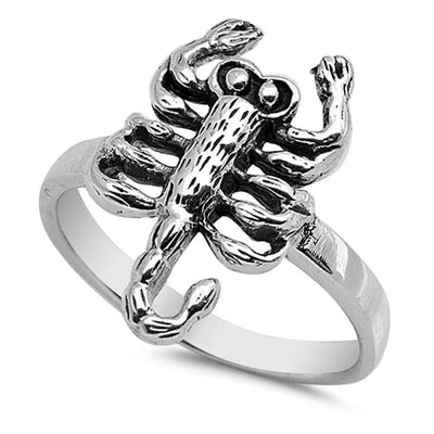Sterling Silver Scorpion Shaped Plain RingsAnd Band Width 3mmAnd Face Height 19mm