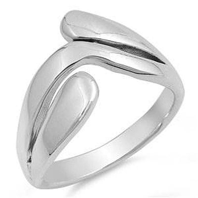 Sterling Silver Pave Shaped Plain RingsAnd Band Width 3mmAnd Face Height 11mm