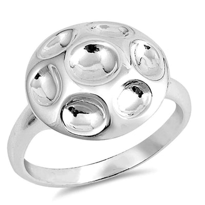 Sterling Silver Dome Shaped Plain RingsAnd Band Width 3mmAnd Face Height 16mm