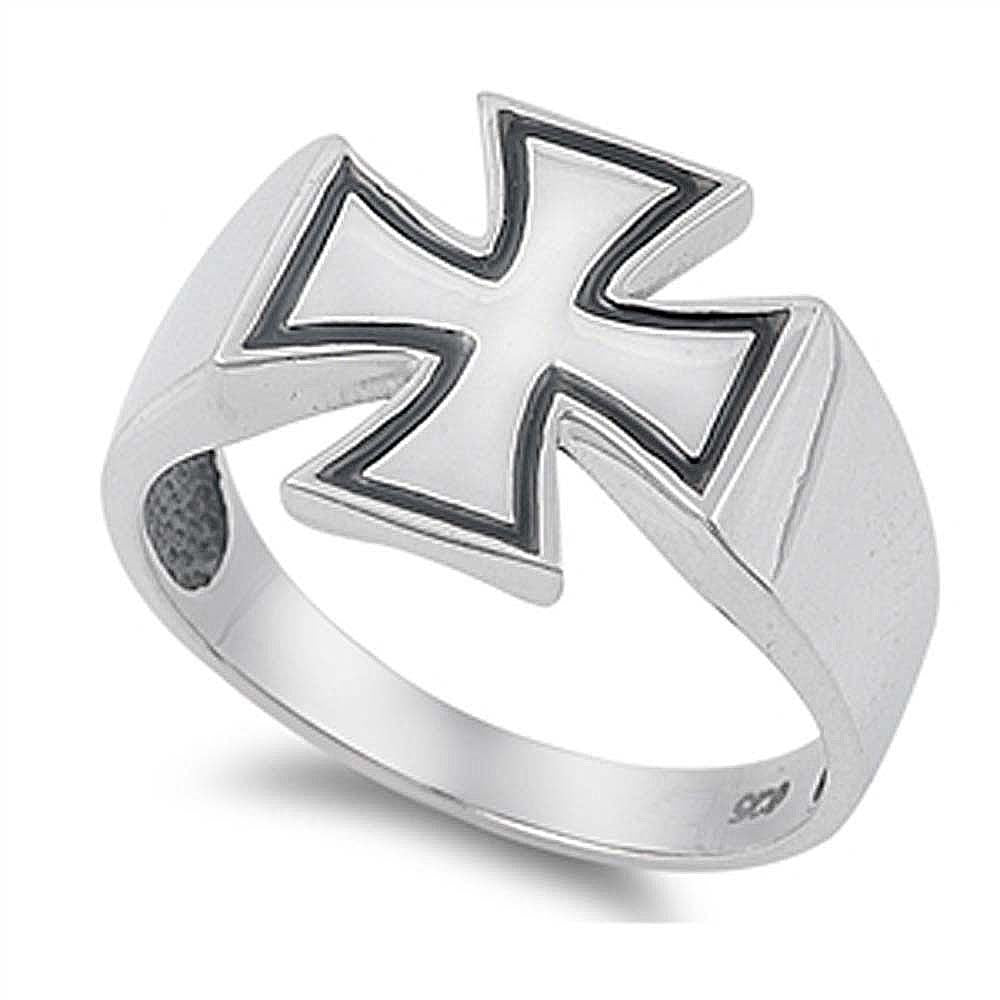 Sterling Silver Cross Shaped Plain RingsAnd Face Height 15mm