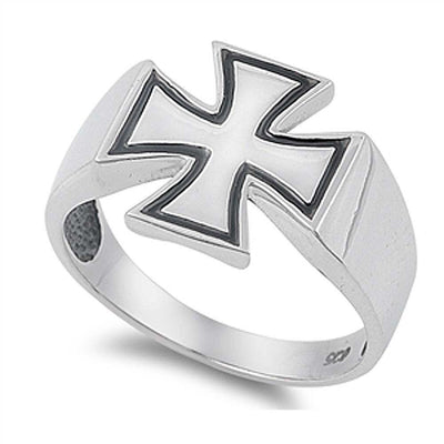 Sterling Silver Cross Shaped Plain RingsAnd Face Height 15mm