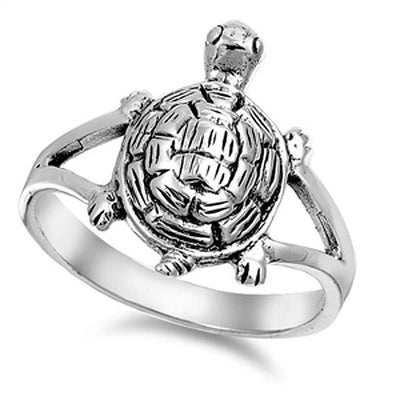 Sterling Silver Turtle Shaped Plain RingsAnd Face Height 7mm