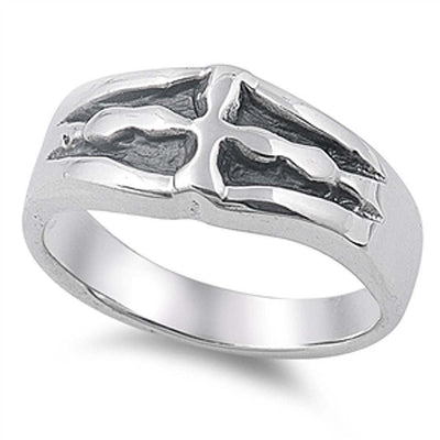 Sterling Silver Fingers Shaped Plain RingsAnd Band Width 4mmAnd Face Height 9mm