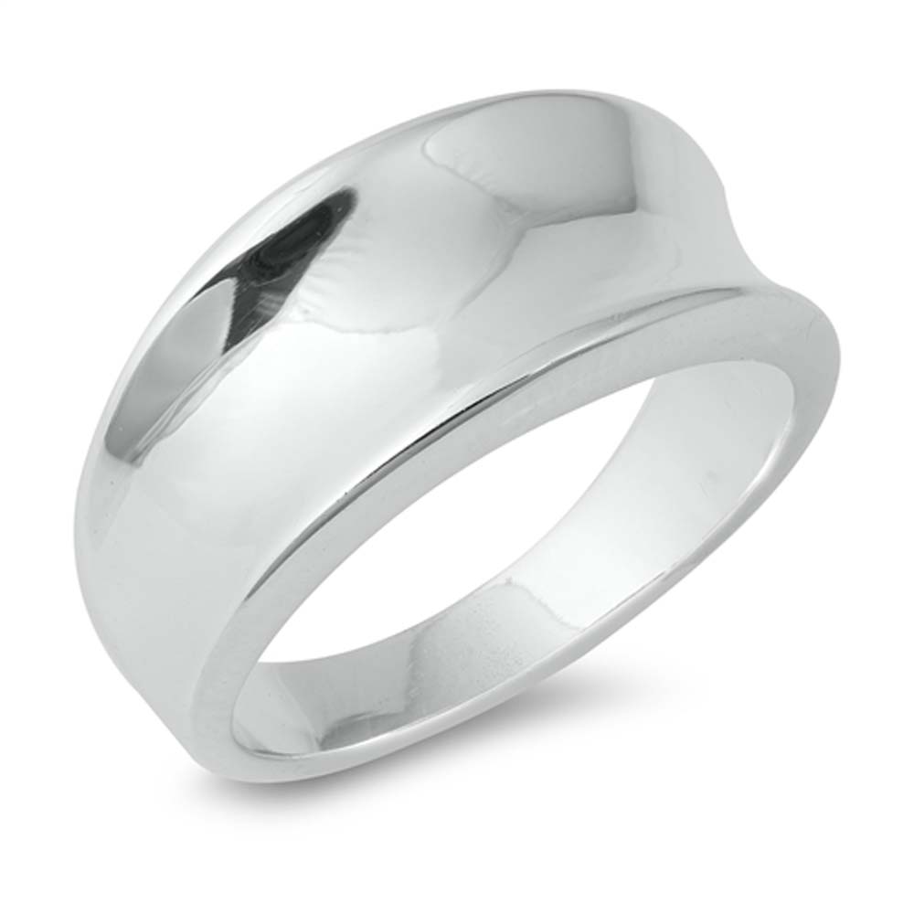 Sterling Silver Dome Shaped Plain RingsAnd Face Height 10mmAnd Band Width 4mm