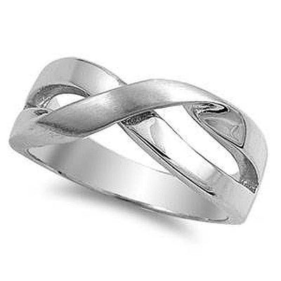 Sterling Silver Infinity Shaped Plain RingsAnd Face Height 8mmAnd Band Width 4mmAnd Weight 6grams