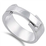 Sterling Silver Rhodium Plated Matte Thin Lock Shaped Plain RingsAnd Band Width 10mm