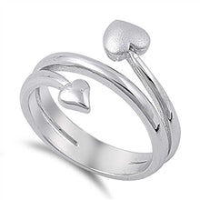Load image into Gallery viewer, Sterling Silver Rhodium Plated Heart Shaped Plain RingsAnd Face Height 17mm