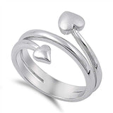 Sterling Silver Rhodium Plated Heart Shaped Plain RingsAnd Face Height 17mm