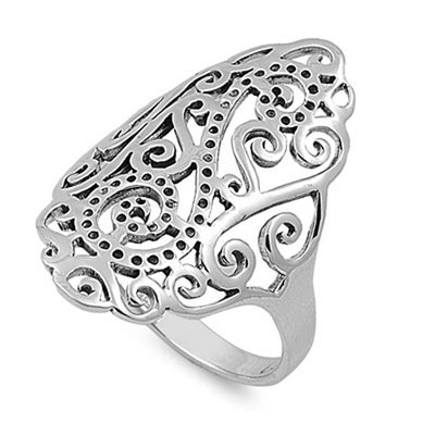 Sterling Silver Oxidized Celtic Design Plain RingsAnd Face Height 29mmAnd Band Width 3mm
