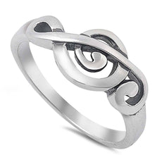 Load image into Gallery viewer, Sterling Silver Oxidized Music Note Shaped Plain RingsAnd Face Height 9mm