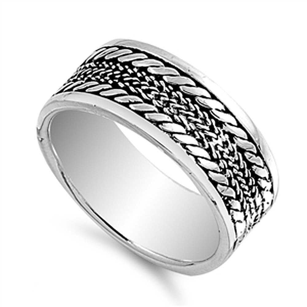 Sterling Silver Spinner Shaped Plain RingsAnd Band Width 9mmAnd Weight 7grams