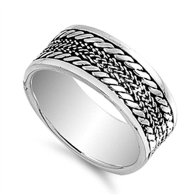 Sterling Silver Spinner Shaped Plain RingsAnd Band Width 9mmAnd Weight 7grams