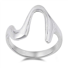 Load image into Gallery viewer, Sterling Silver Wave Shaped Plain RingsAnd Face Height 17mmAnd Band Width 3mm